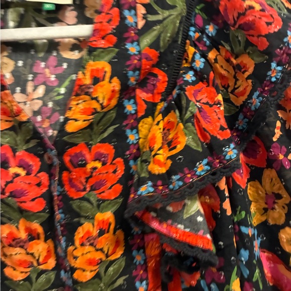 Farm Rio Red Spring Bananas Ruffle Blouse - Picture 4 of 9